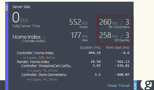 Figure: Hovering over the Glimpse HUD gives you even more information