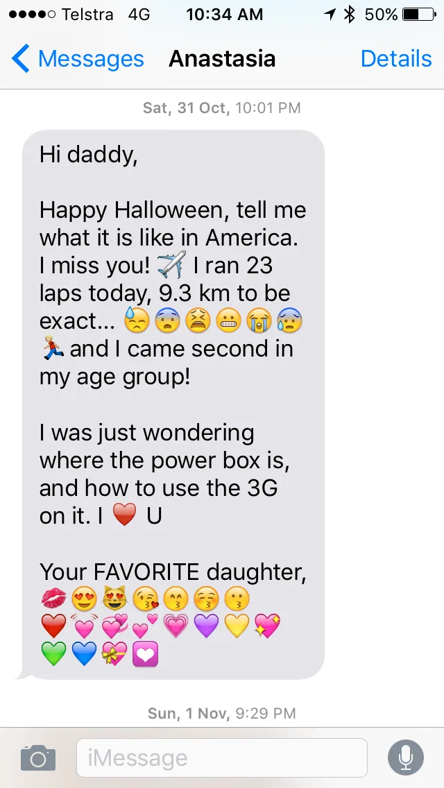 Figure: So I’ve finally embraced emojis. They do make messages friendlier, but I’m not quite as keen on them as my daughter