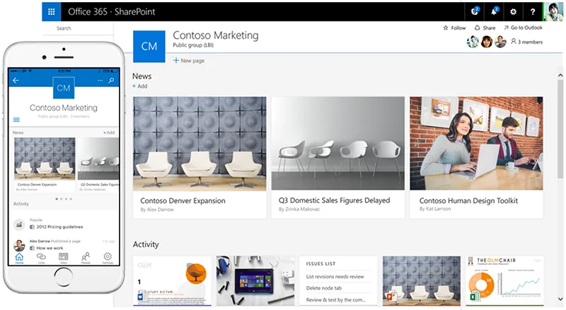 SharePoint Team Site's new design - both sexy and functional