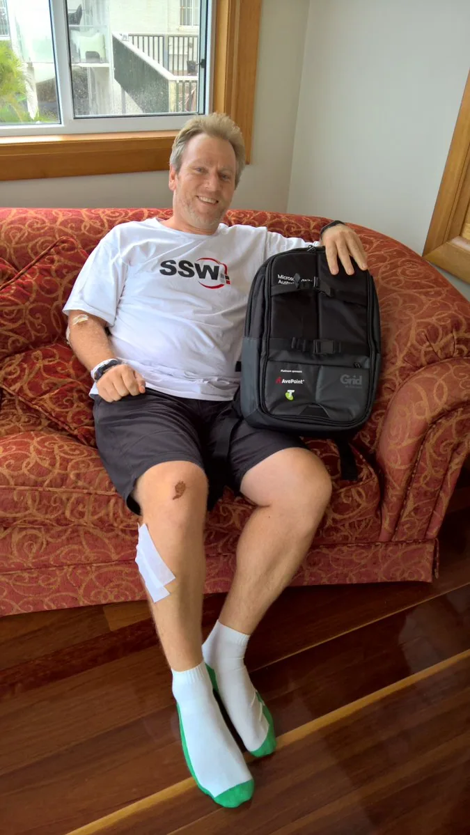 Microsoft kindly replaced the backpack that gave up its life to save mine