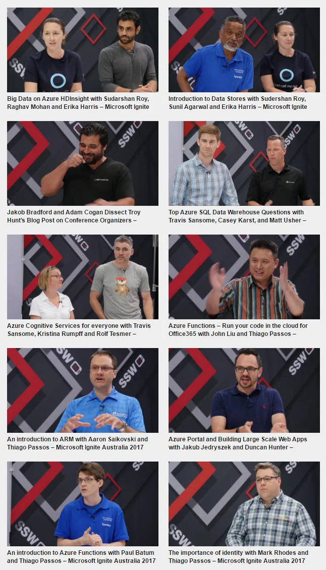 Figure: Just some of the 26 interviews we recorded at Ignite