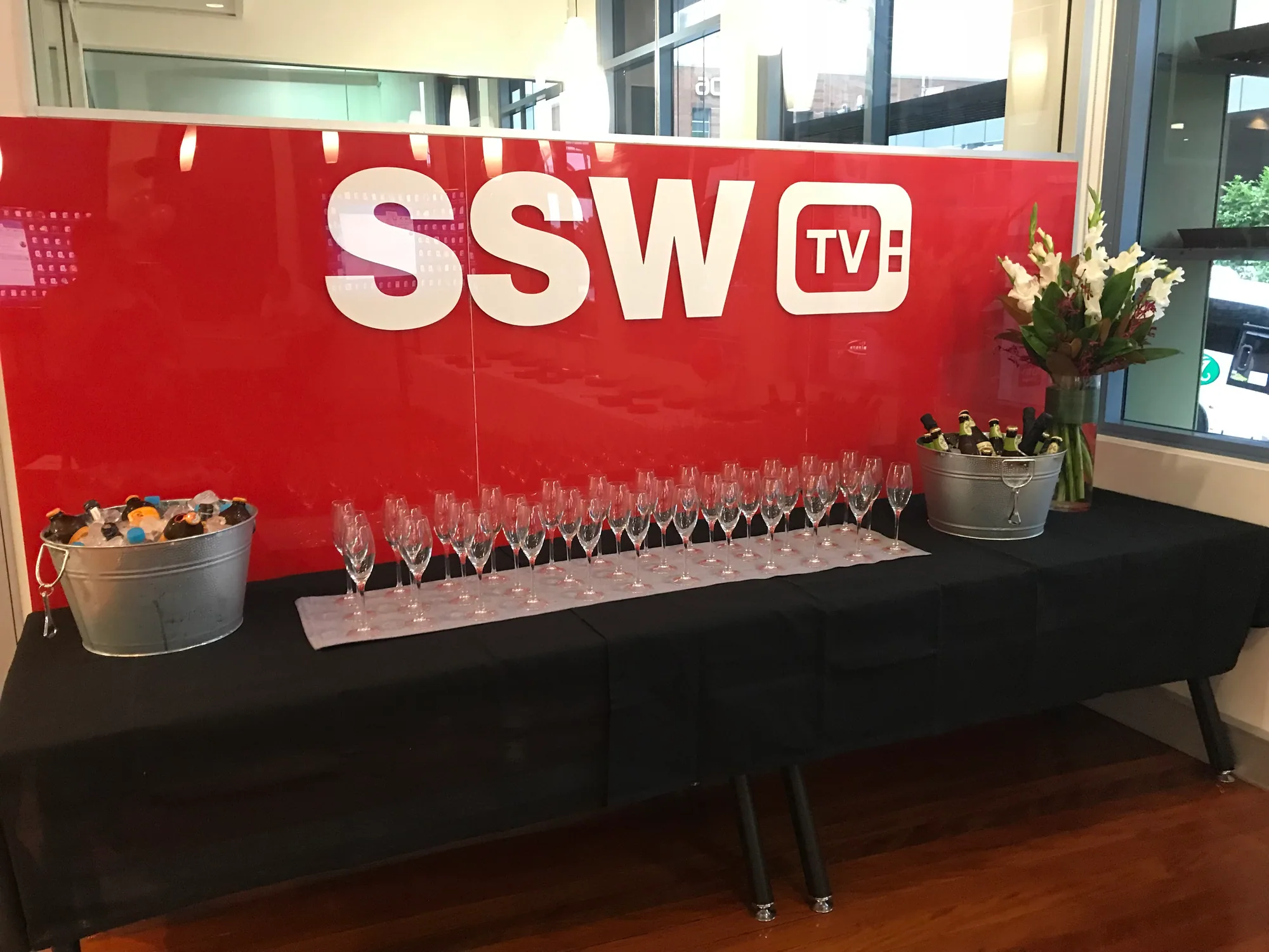 The calm before the storm… Penny and Anastasia did a great job of setting up and beautifying the SSW office