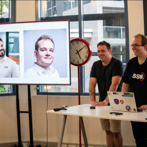Jk, and Matt presenting from the SSW Brisbane office.