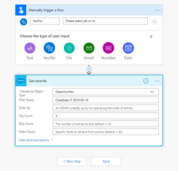 Example Flow with Salesforce