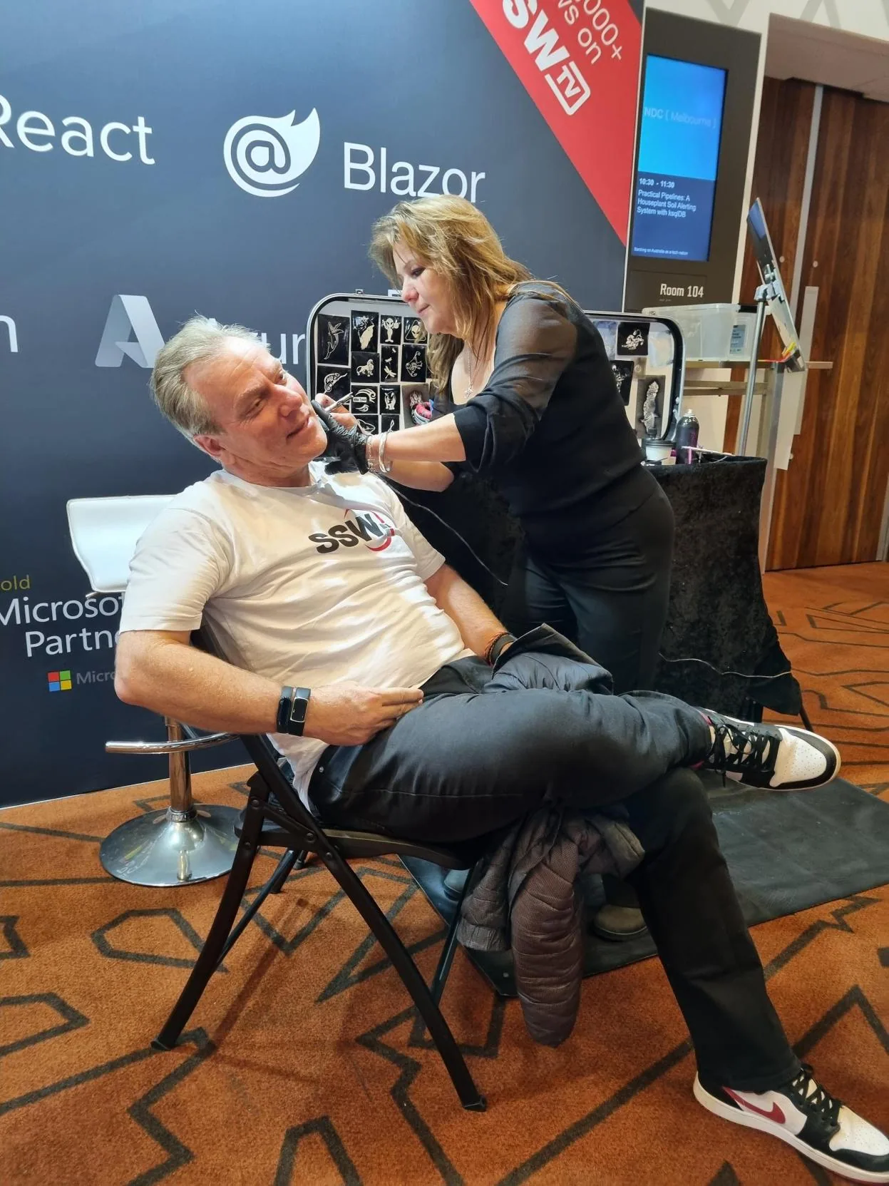 Adam getting a SSW tattoo