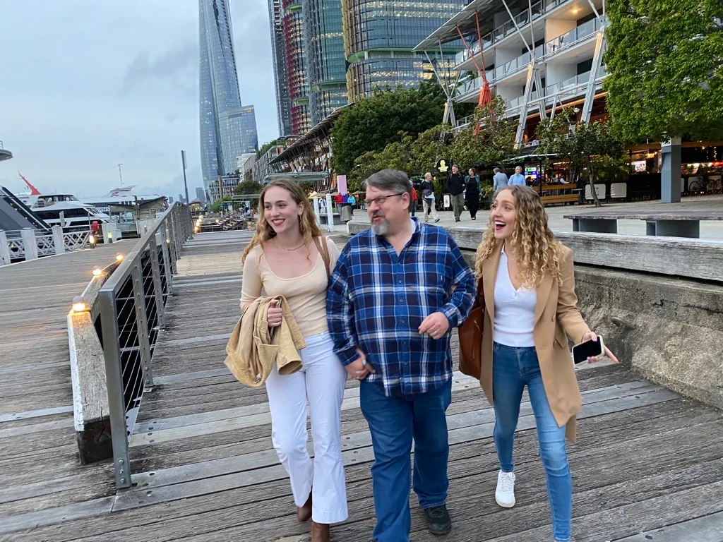 Richard Cambell of DNR arriving for the Harbour cruise with my beautiful girls, Eve and Ruby
