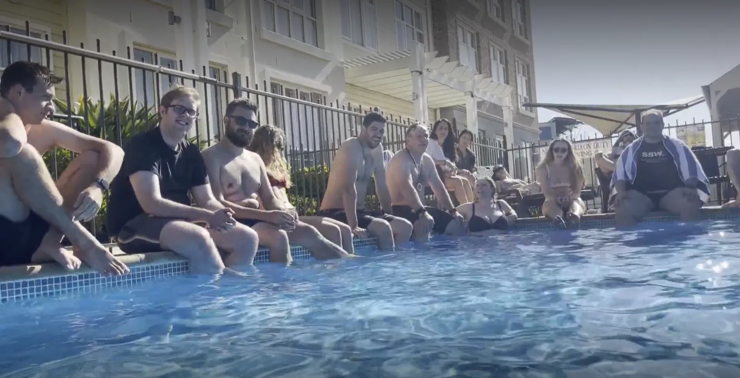 People by the pool in Newcastle