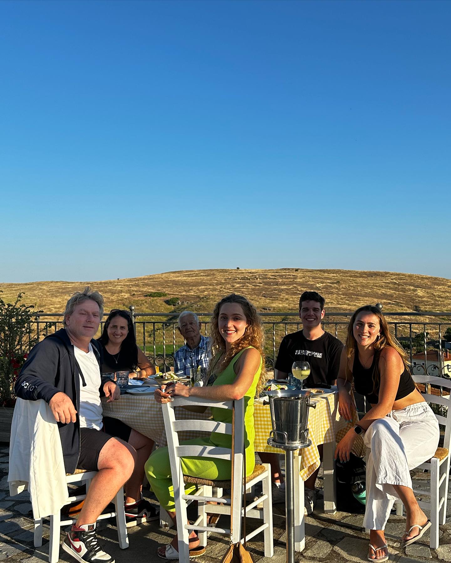 Adam Cogan and his family in Greece