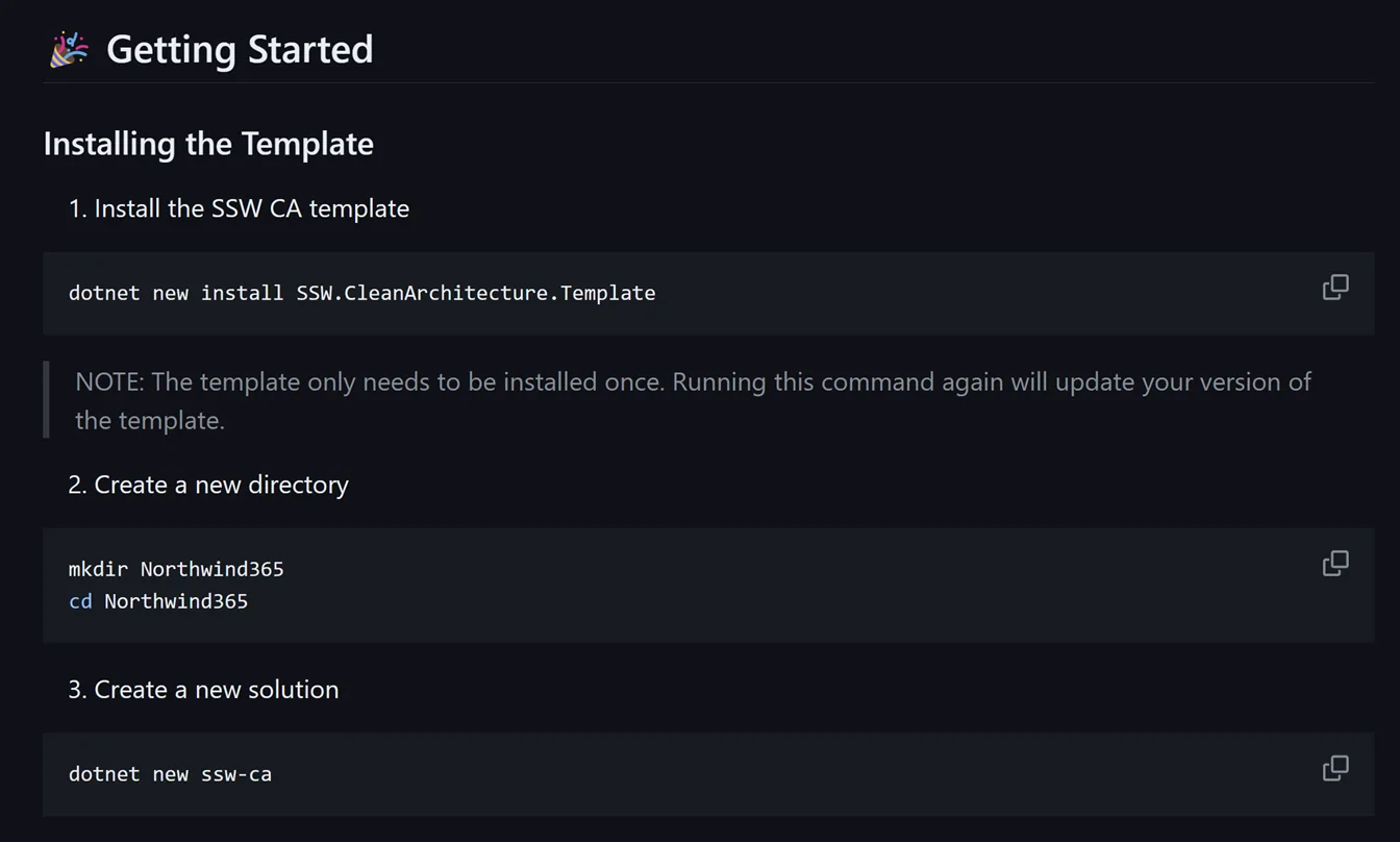 Screen shot of the easy start