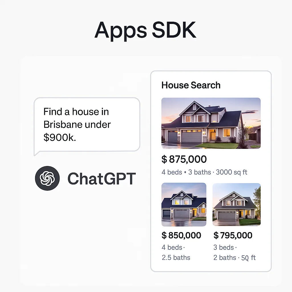 An example of how Apps SDK lets you stay within the app and ask questions without leaving the conversation