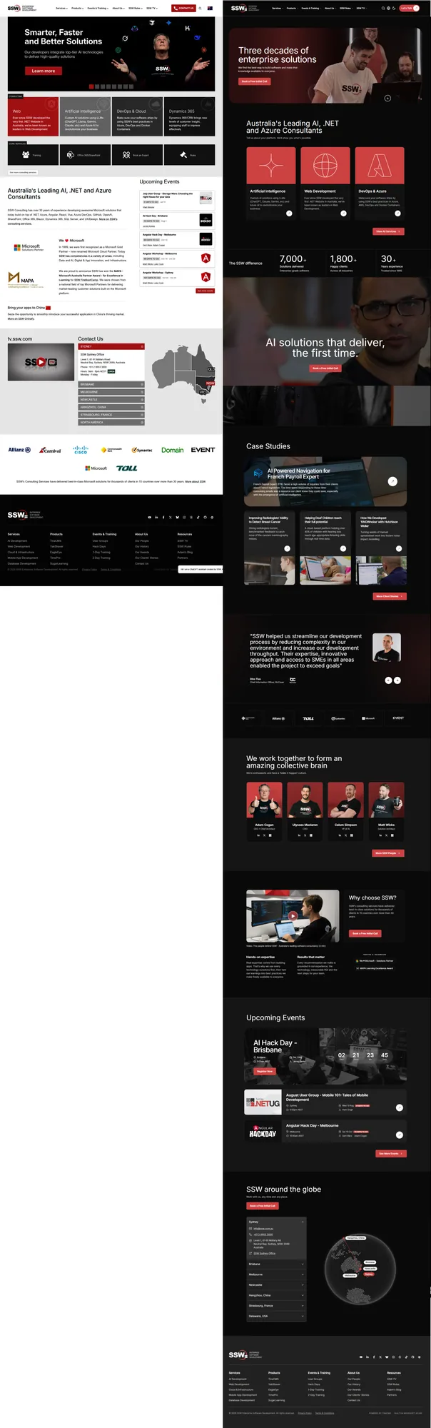 The old main page on the left and the new version on the right (dark mode)